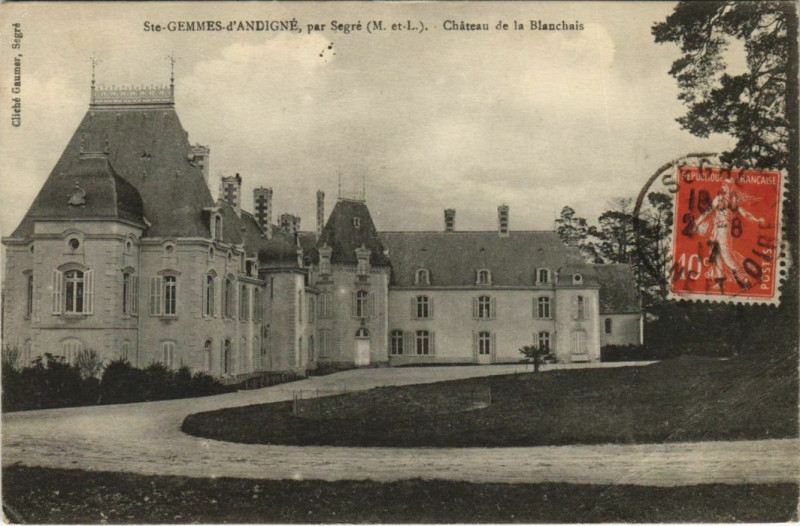 Carte postale ancienne Sainte-Gemmes-d'Andigne par Segre - Chateau de la Blanchais