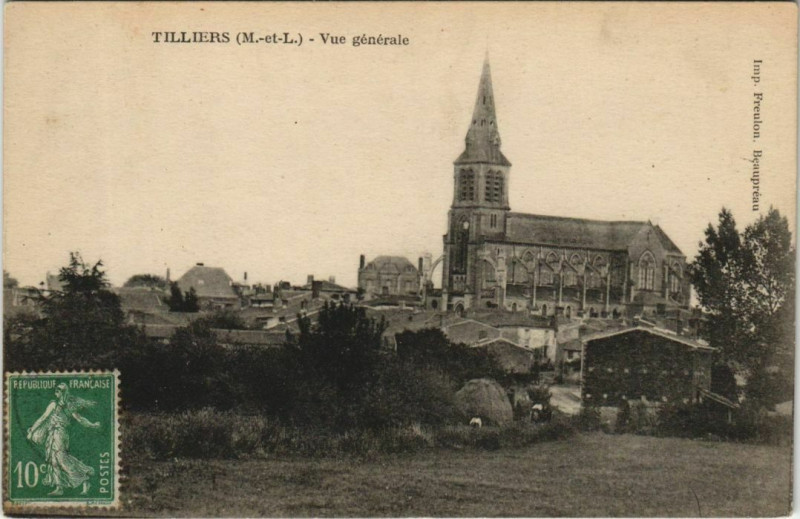 Carte postale ancienne Tilliers Vue Generale