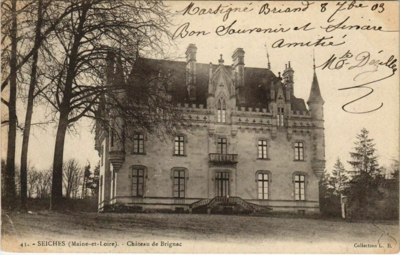Carte postale ancienne Seiches Chateau de Brignac