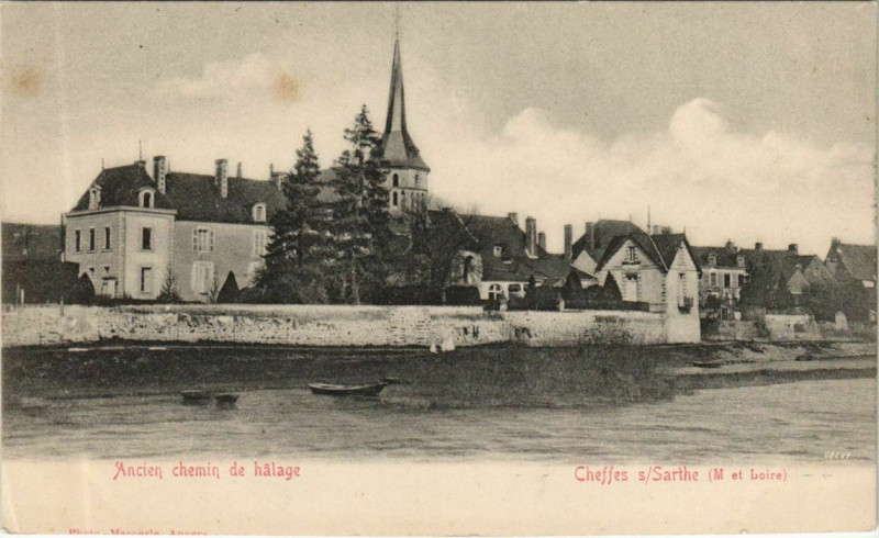 Carte postale ancienne Cheffes-sur-Sarthe Ancien Chemin de Halage à Cheffes