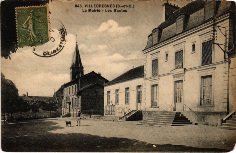 Carte postale ancienne Villecresnes La Mairie, Les Ecoles France à Villecresnes