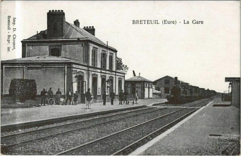 Carte postale ancienne Breteuil La Gare à Breteuil