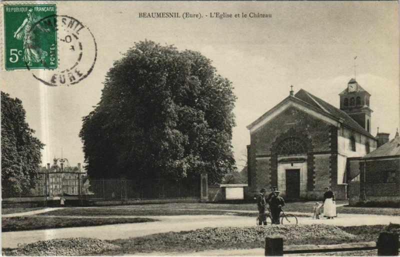Carte postale ancienne Beaumesnil L'Eglise et le Chateau
