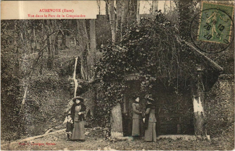 Carte postale ancienne Aubevoye Vue dans le Parc de la Crequiniere