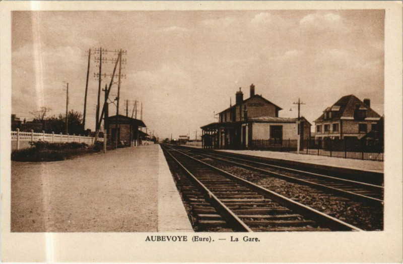 Carte postale ancienne Aubevoye La Gare