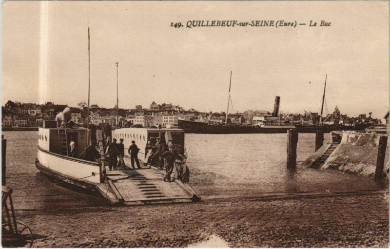 Carte postale ancienne Quillebeuf-sur-Seine Le Bac à Quillebeuf-sur-Seine