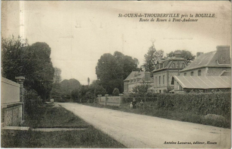 Carte postale ancienne Saint-Ouen-de-Thouberville Route de Rouen a Pont-Audemer à Pont-Audemer