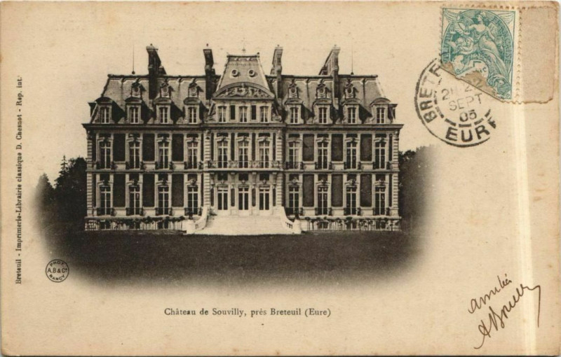 Carte postale ancienne Chateau de Souvilly pres Breteuil à Bémécourt