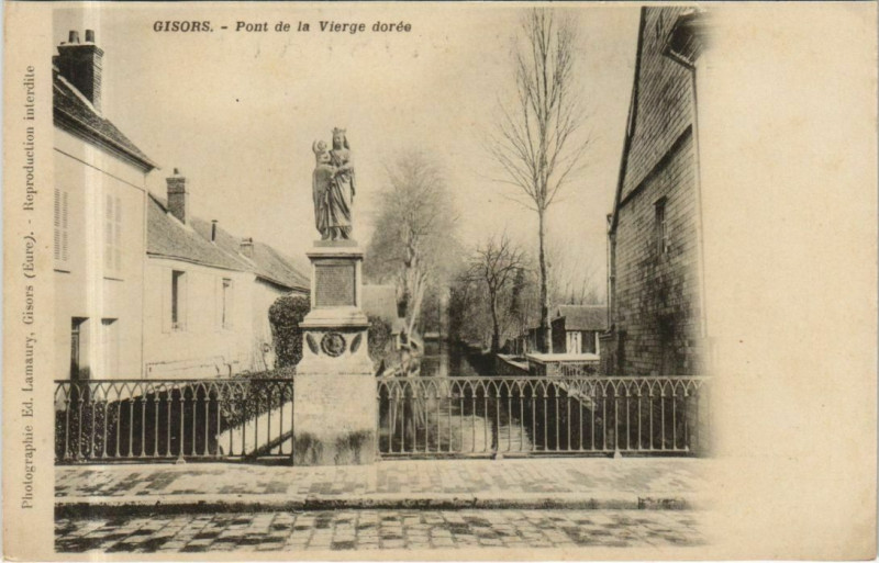 Carte postale ancienne Gisors Pont de la Vierge Doree à Gisors