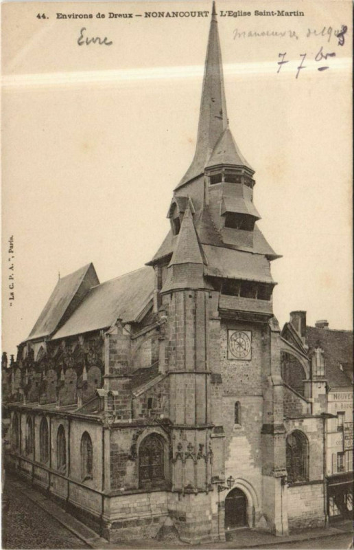 Carte postale ancienne Nonancourt L'Eglise Saint-Martin à Nonancourt