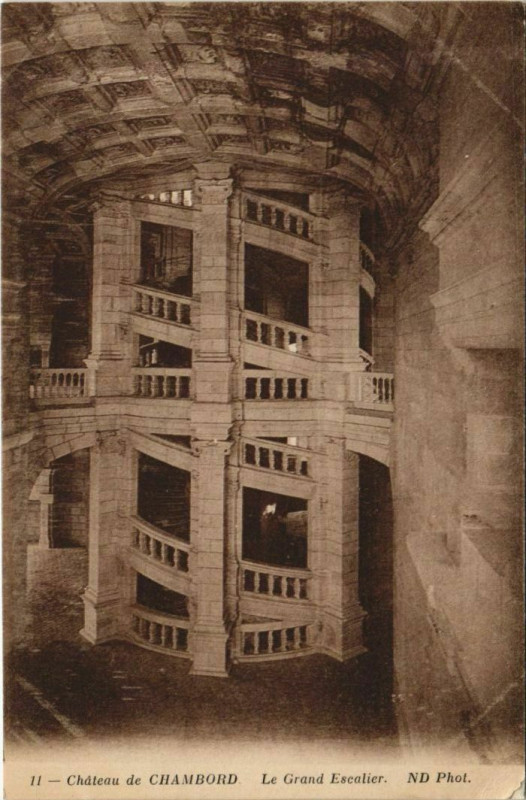 Carte postale ancienne Chambord Chateau de Chambord - Le Grand Escalier à Chambord