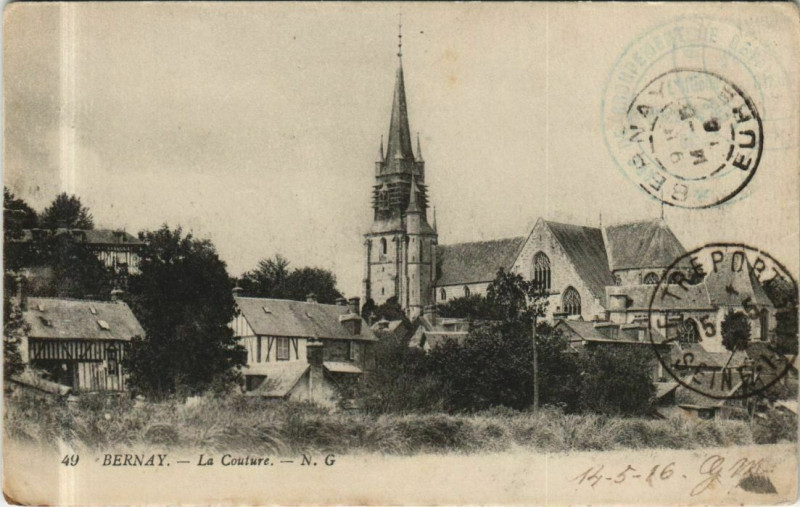 Carte postale ancienne Bernay La Couture à Bernay