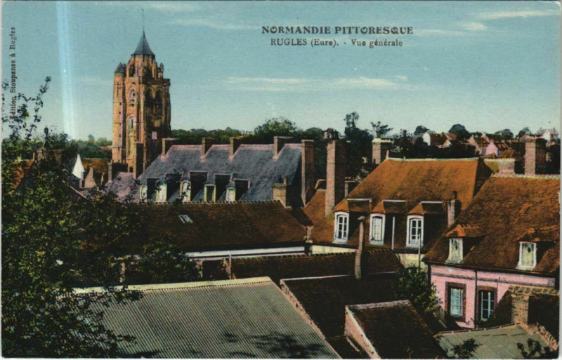 Carte postale ancienne Rugles Vue Generale à Rugles