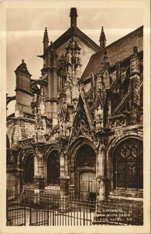 Carte postale ancienne Louviers Eglise Notre-Dame - Cote Nord à Louviers