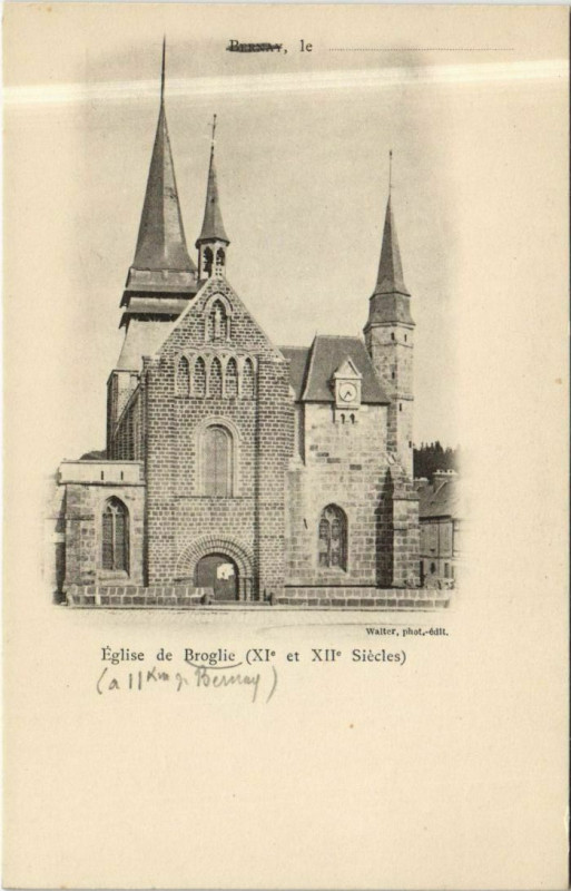 Carte postale ancienne Broglie Eglise à Broglie