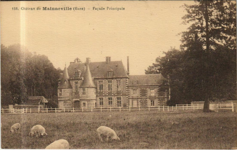 Carte postale ancienne Mainneville Chateau - Facade Principale à Mainneville