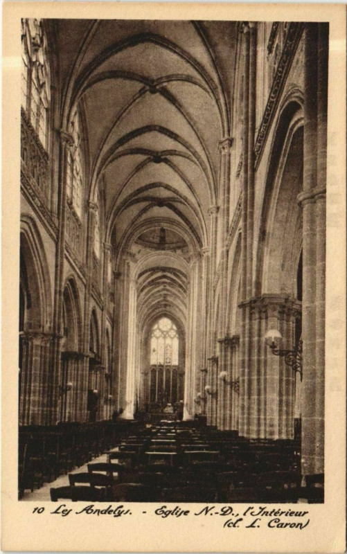 Carte postale ancienne Les Andelys Eglise Notre-Dame - L'Interieur aux Andelys