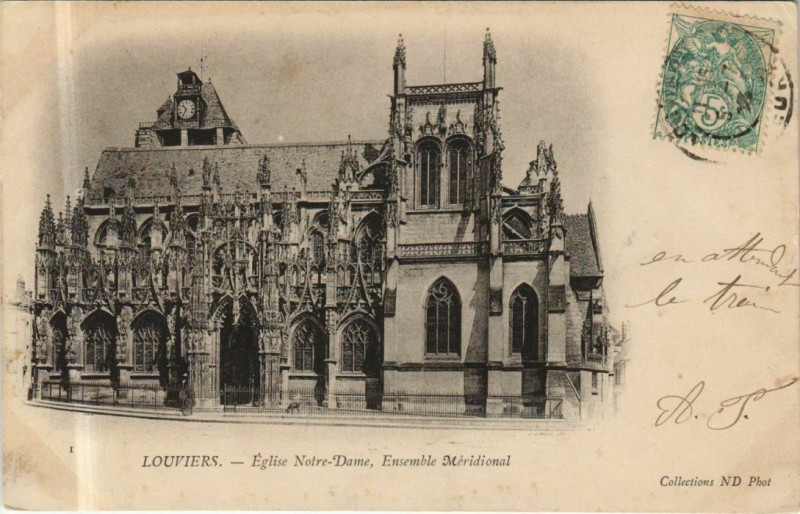 Carte postale ancienne Louviers Eglise Notre-Dame - Ensemble Meridional à Louviers
