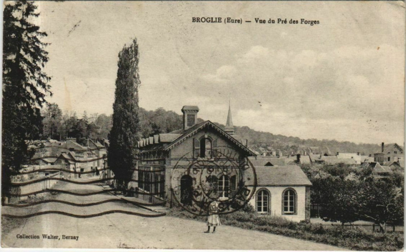 Carte postale ancienne Broglie Vue du Pre des Forges à Broglie