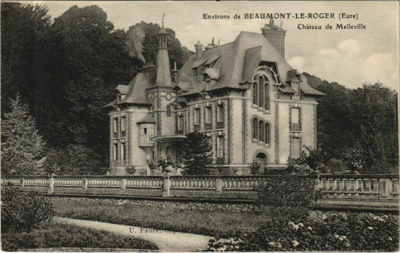 Carte postale ancienne Beaumont-le-Roger Environs - Chateau de Melleville à Beaumont-le-Roger
