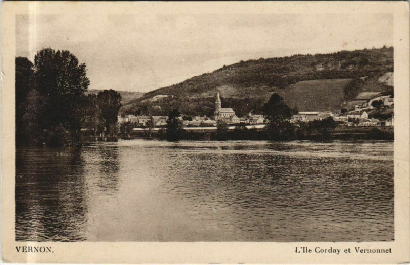 Carte postale ancienne Vernon L'Ile Corday et Vernonnet à Vernon