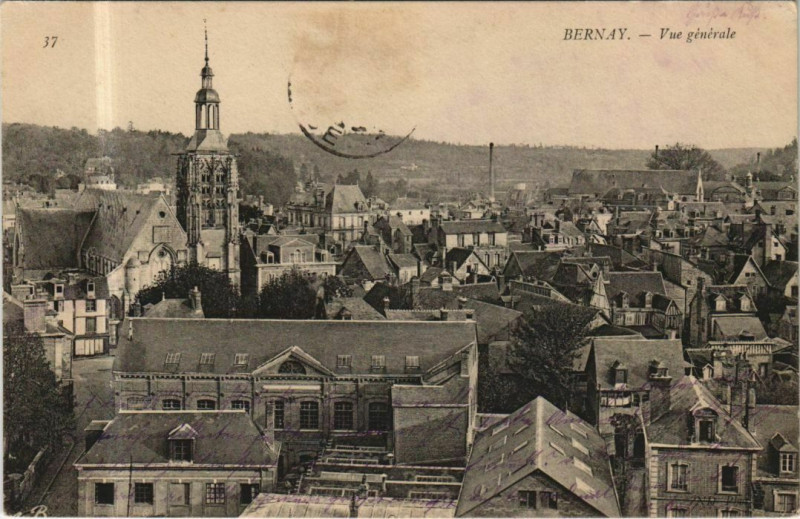 Carte postale ancienne Bernay Vue Generale à Bernay