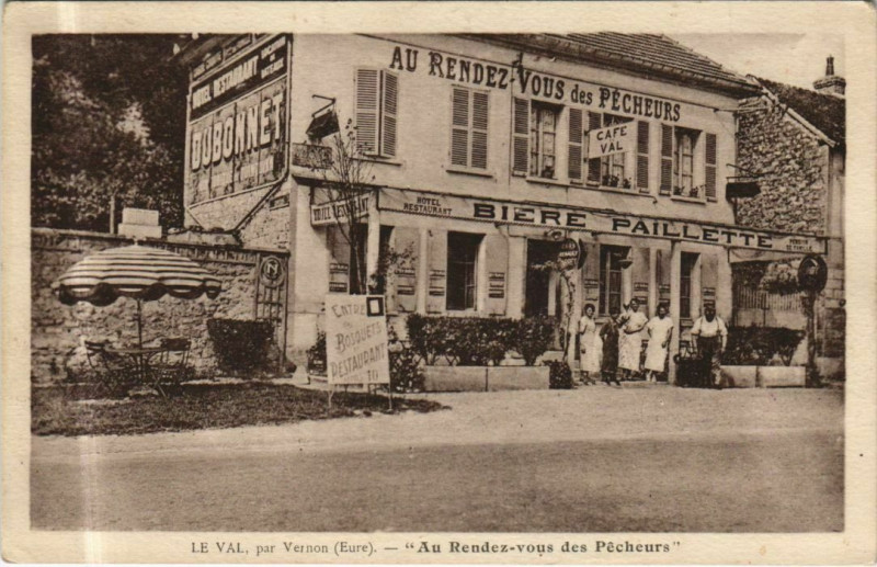 Carte postale ancienne Le Val Au Rendez-vous des Pecheurs - par Vernon à Vernon