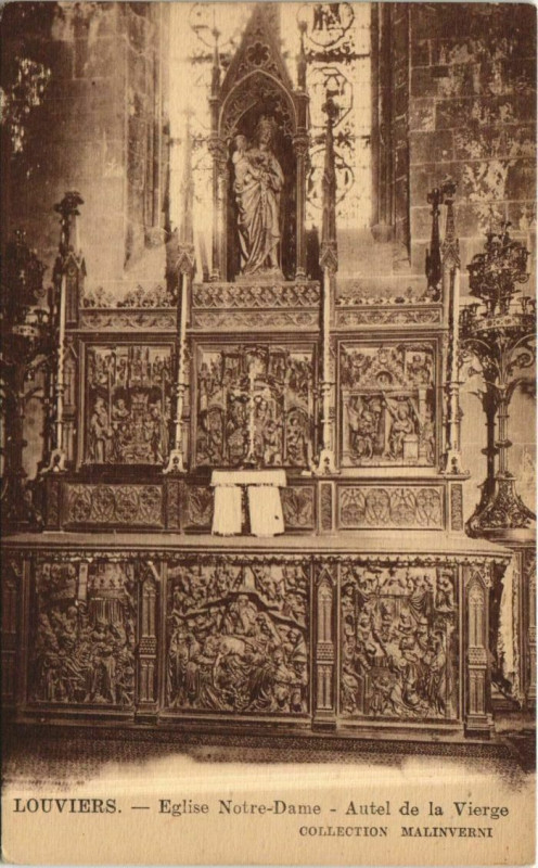 Carte postale ancienne Louviers Eglise Notre-Dame - Autel de la Vierge à Louviers