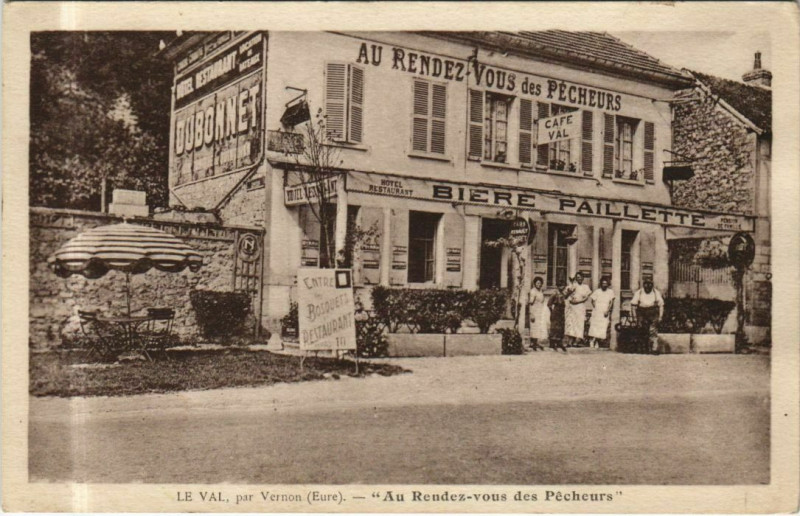 Carte postale ancienne Le Val Au Rendez-vous des Pecheurs - par Vernon à Vernon
