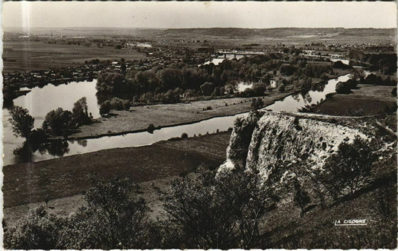 Carte postale ancienne Amfreville-sous-les-Monts Vallee de la Seine vers le Barrage à Amfreville-sous-les-Monts