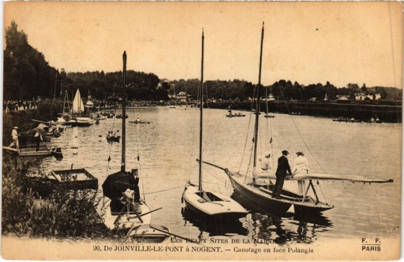 Carte postale ancienne Joinville le Pont Canotage en face Polangis France à Joinville-le-Pont