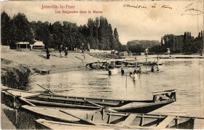 Carte postale ancienne Joinville le Pont Les Baignades dans la Marne France à Joinville-le-Pont