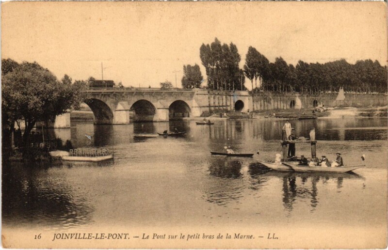 Carte postale ancienne Joinville le Pont Le Pont s le petit bras France à Joinville-le-Pont