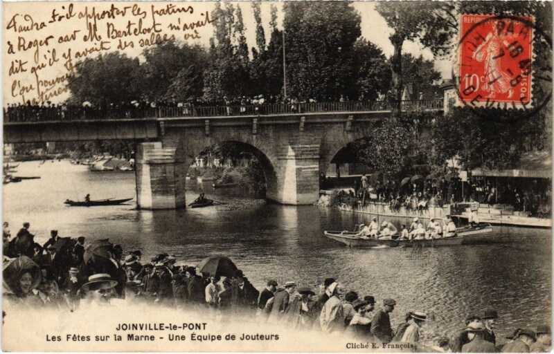 Carte postale ancienne Joinville le Pont Les Fetes s la Marne France à Joinville-le-Pont