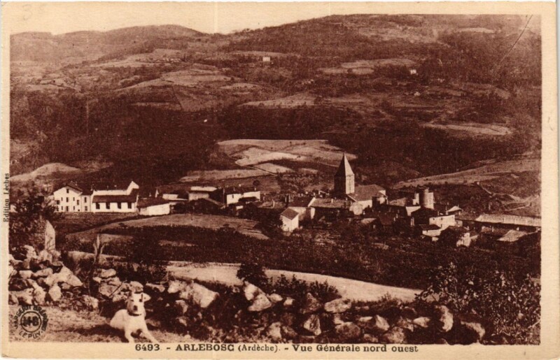 Carte postale ancienne Arlebosc - Vue générale Nord Ouest à Arlebosc