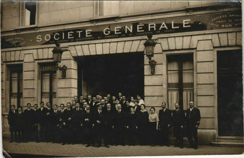 Carte postale ancienne Carte photo Paris Société Générale Personnel