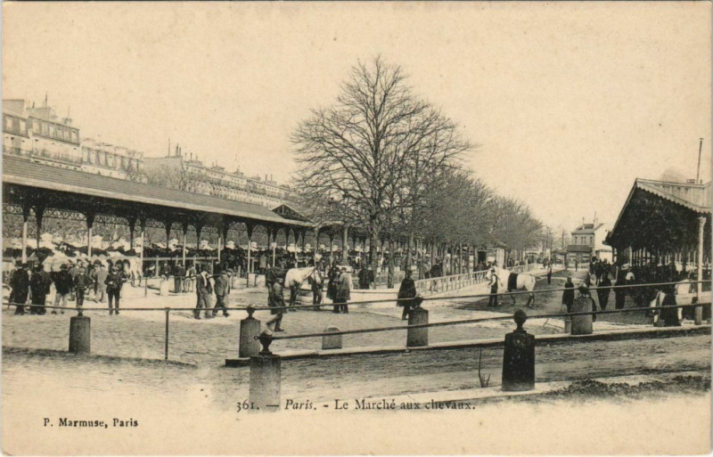 Carte postale ancienne Le Marché aux chevaux à Paris 13e