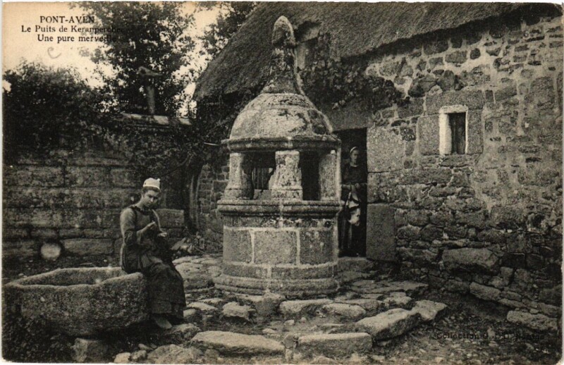 Carte postale ancienne Pont-Aven - Le Puits de Keramperseux - Une pure merveile à Pont-Aven