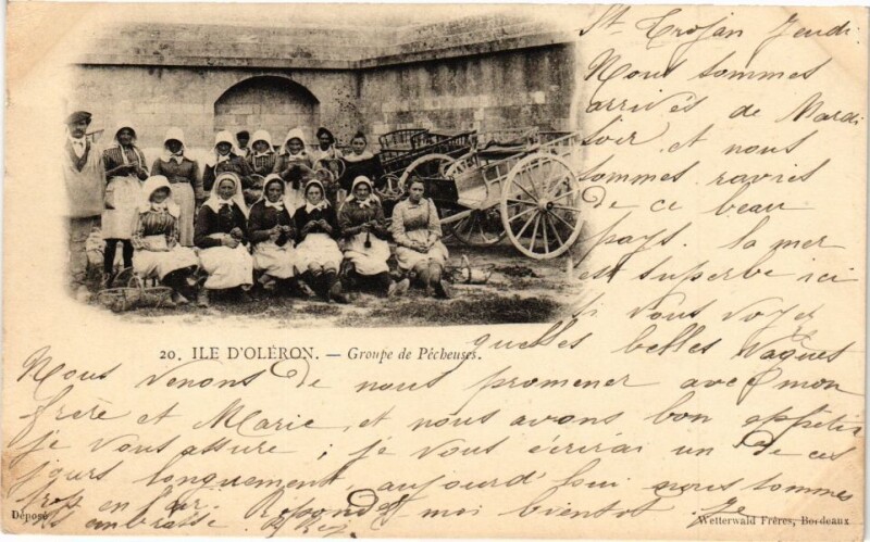 Carte postale ancienne Ile d'Oleron - Groupe de Pécheuses