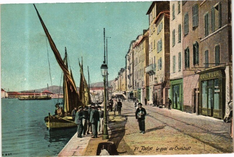 Carte postale ancienne Ed. Aqua 21 Toulon Le Quai de Cronstadt à Toulon