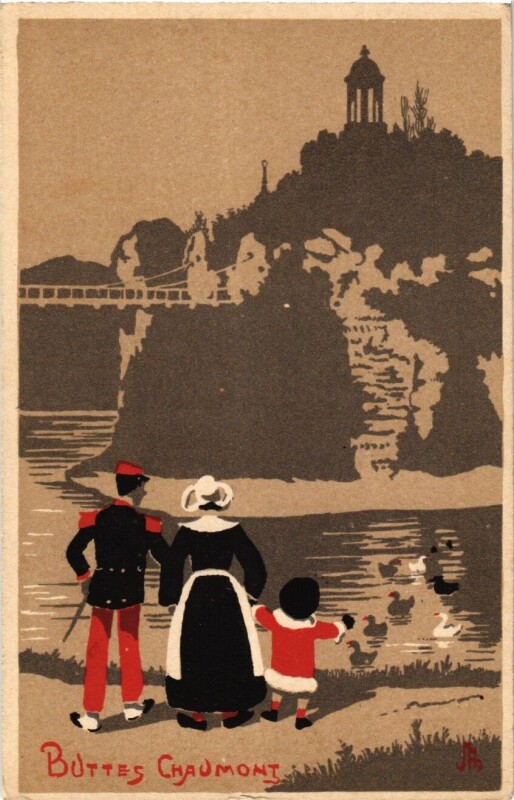 Carte postale ancienne Paris 19e Buttes Chaumont à Paris 19e