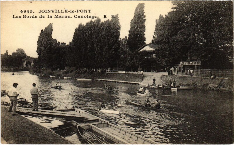 Carte postale ancienne Joinville le Pont Les Bords de la Marne, Canotage France à Joinville-le-Pont