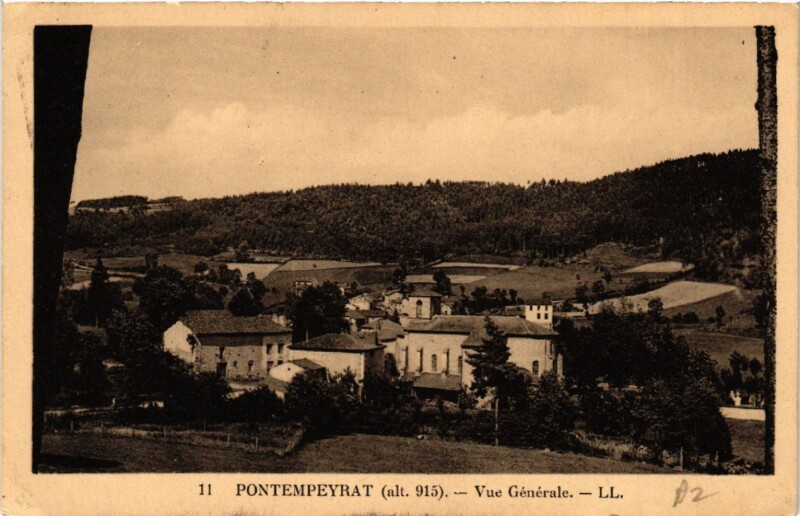 Carte postale ancienne Pontempeyrat - Vue General