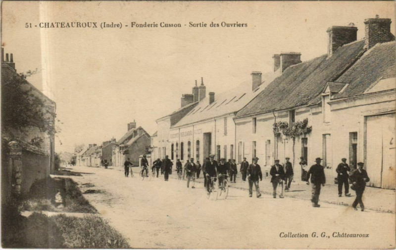 Carte postale ancienne Chateauroux Fonderie Cusson France
