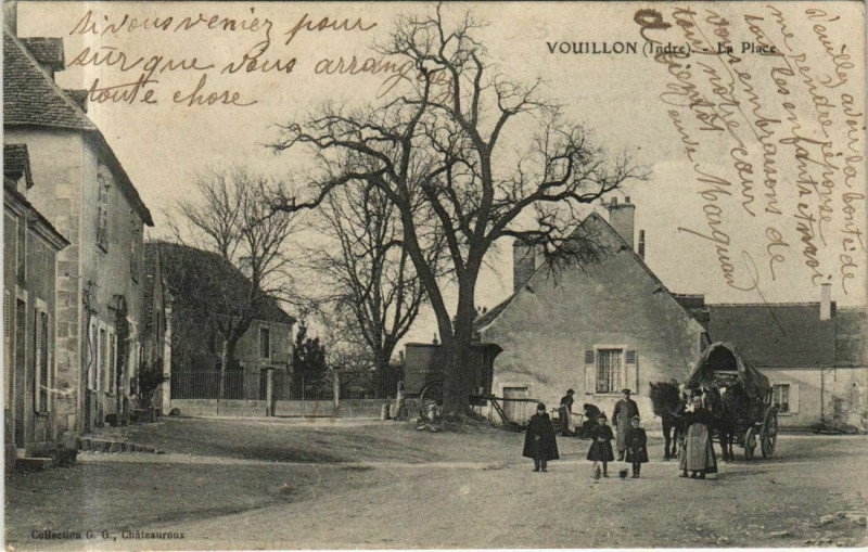 Carte postale ancienne Vouillon La Place France à Vouillon