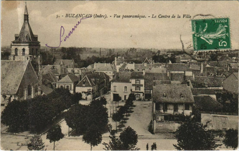 Carte postale ancienne Buzancais Vue panoramique France