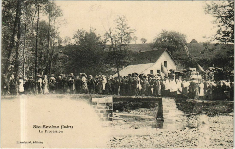 Carte postale ancienne Ste Severe La Procession France