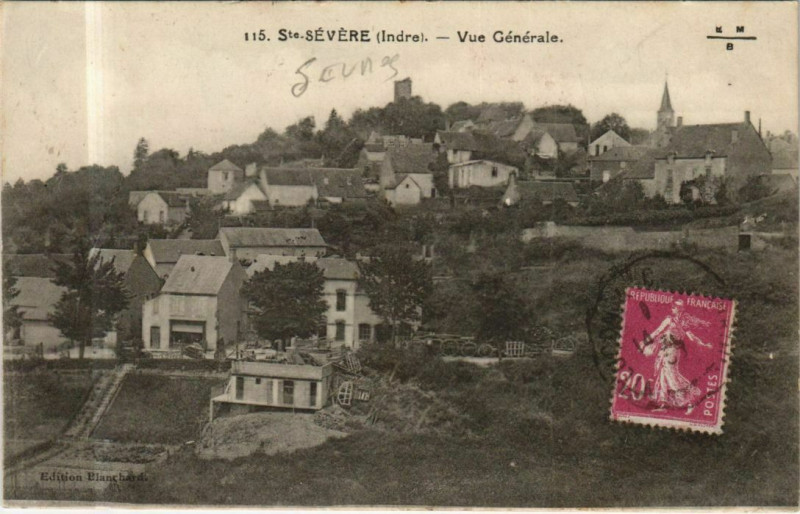 Carte postale ancienne Ste Severe Vue Generale France