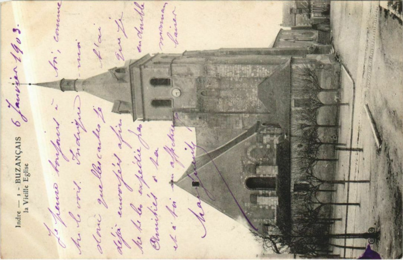 Carte postale ancienne Buzancais La Vieilles Eglise France