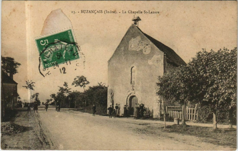 Carte postale ancienne Buzancais La Chapelle Saint-Lazare France